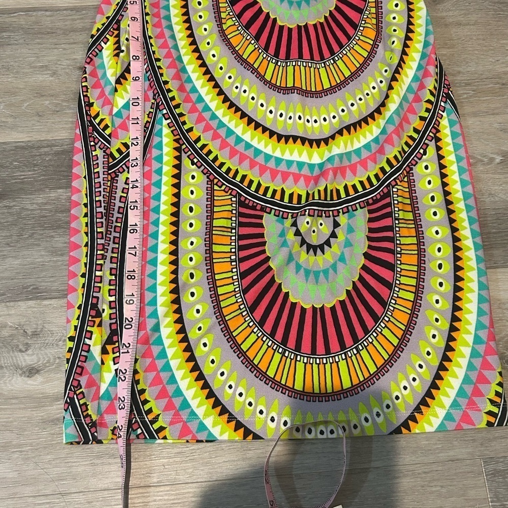 Mara Hoffman Yellow Red Embellished Mini Pencil Skirt - Picture 3 of 9